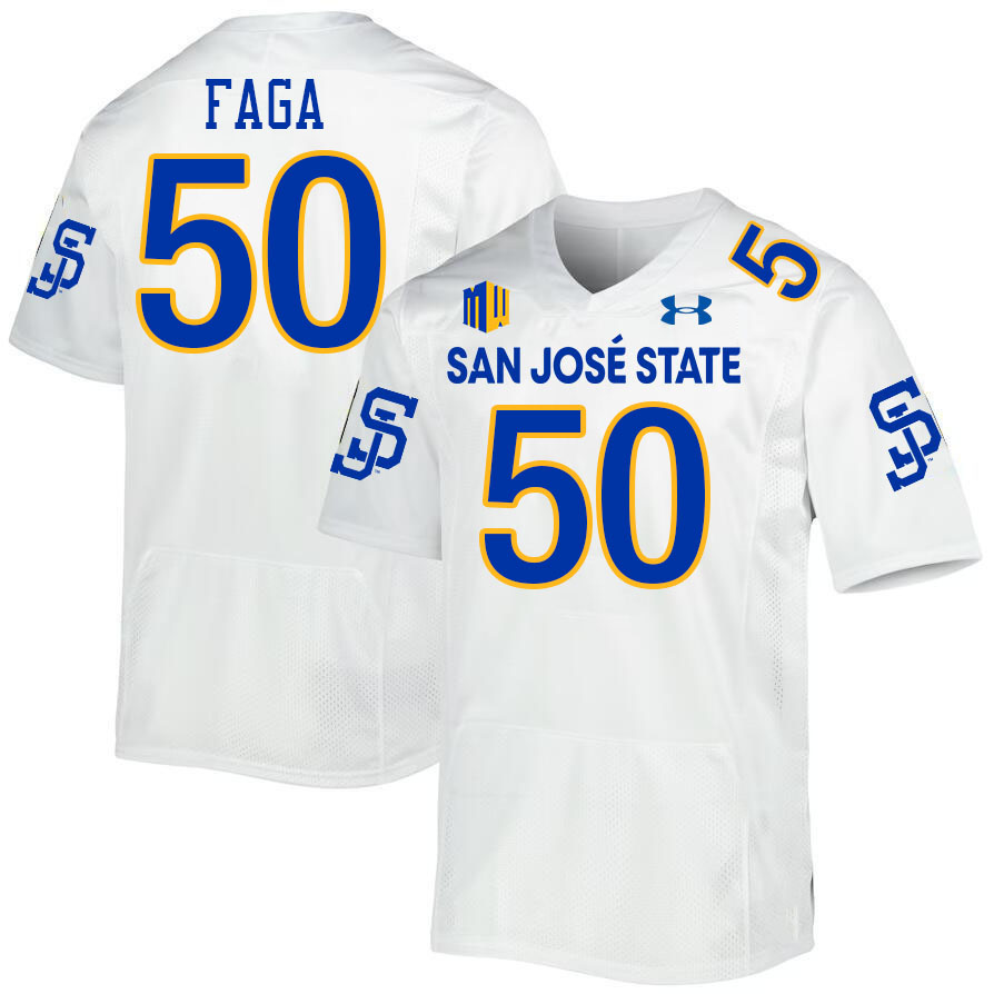 San Jose State Spartans #50 Gafa Faga College Football Jerseys,Uniforms-White